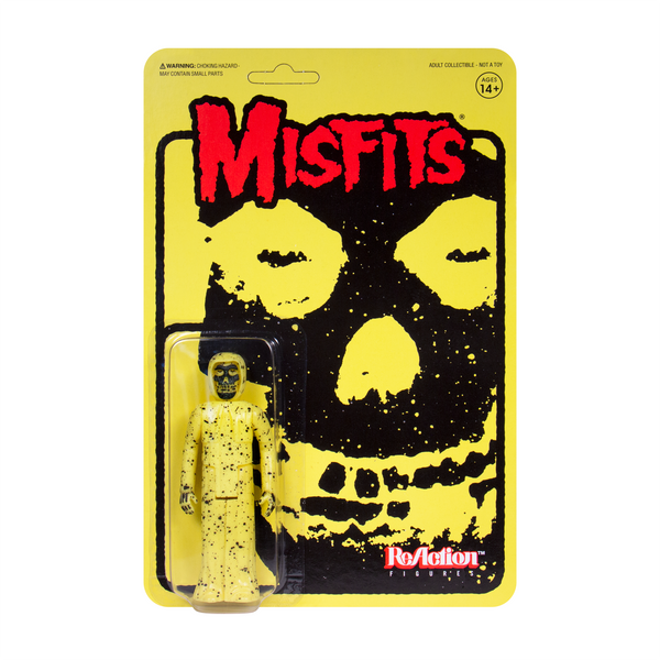 Action figure packaging of Misfits Fiend with yellow skeletal figure for ReAction Figure