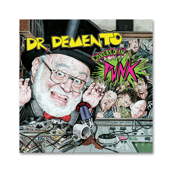 Album cover of Dr. Demento Covered in Punk featuring an older man with glasses and punk imagery