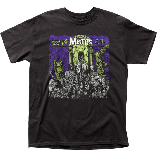 Official Misfits Earth A.D. Black Tee featuring zombie design and green text