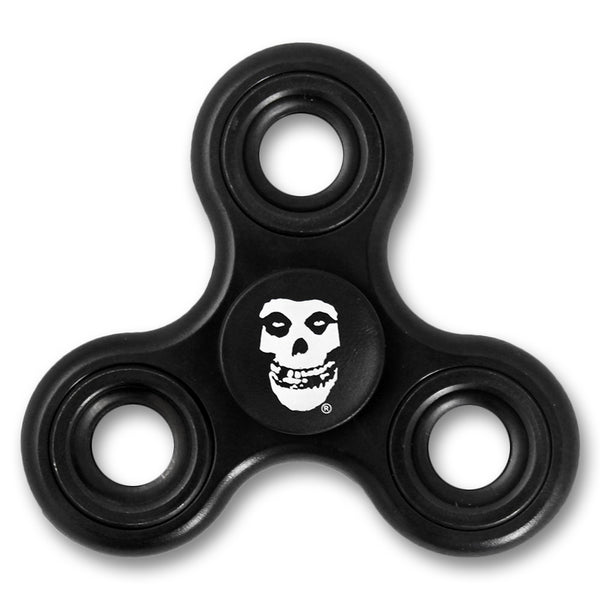 Black Misfits Fidget Spinner with a skull design in the center