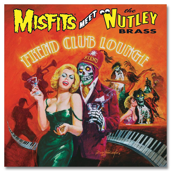 Album cover for Misfits Meet The Nutley Brass featuring colorful horror-themed lounge scene