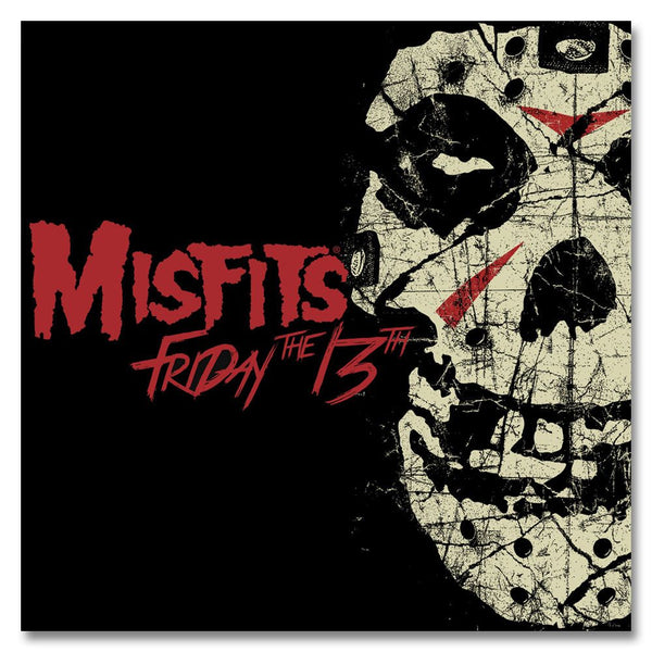 Stylized skull mask with red accents for MISFITS Friday the 13th limited edition CD
