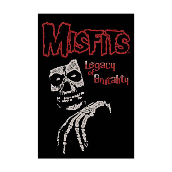 Officially licensed Misfits Legacy of Brutality poster featuring skull and skeletal hand artwork