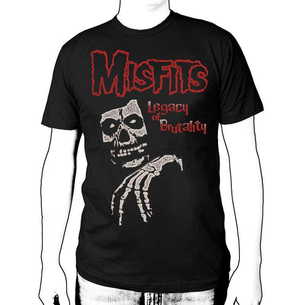 Officially licensed Misfits Legacy of Brutality T-Shirt with skeletal design and logo