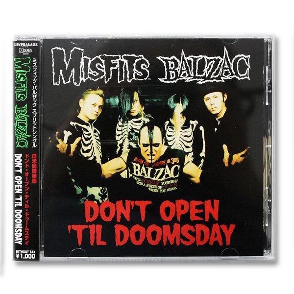 CD album cover for Misfits Balzac Don’t Open Til Doomsday split CD single with band members