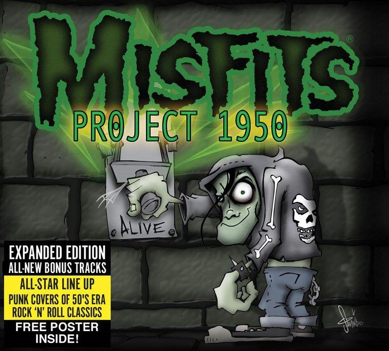 Album cover art for Misfits Project 1950 Expanded Edition featuring cartoon monsters