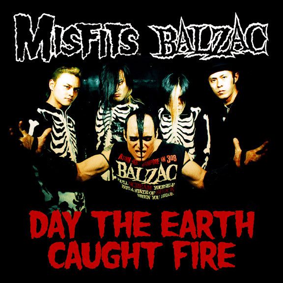 Album cover for Misfits Balzac split CD single featuring skeleton-themed band members