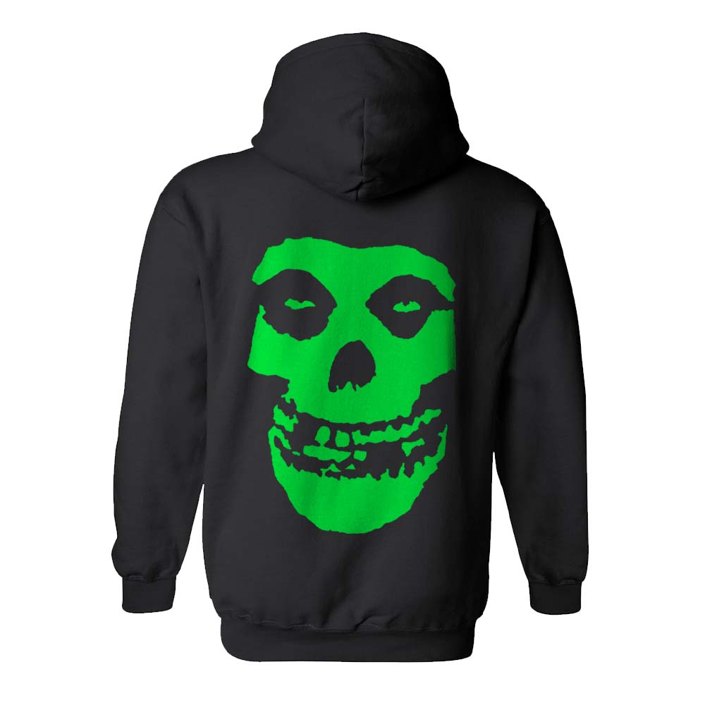 LIMITED EDITION Green Fiend Skull Black Pullover Hoodie | Misfits Shop