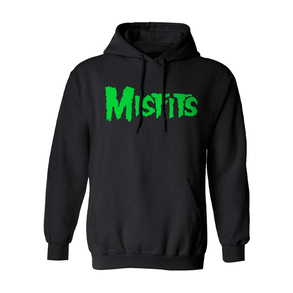 LIMITED EDITION Green Fiend Skull Black Pullover Hoodie | Misfits Shop