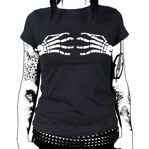 Skeleton Hands T-shirt - Women's - Misfits Shop - 1